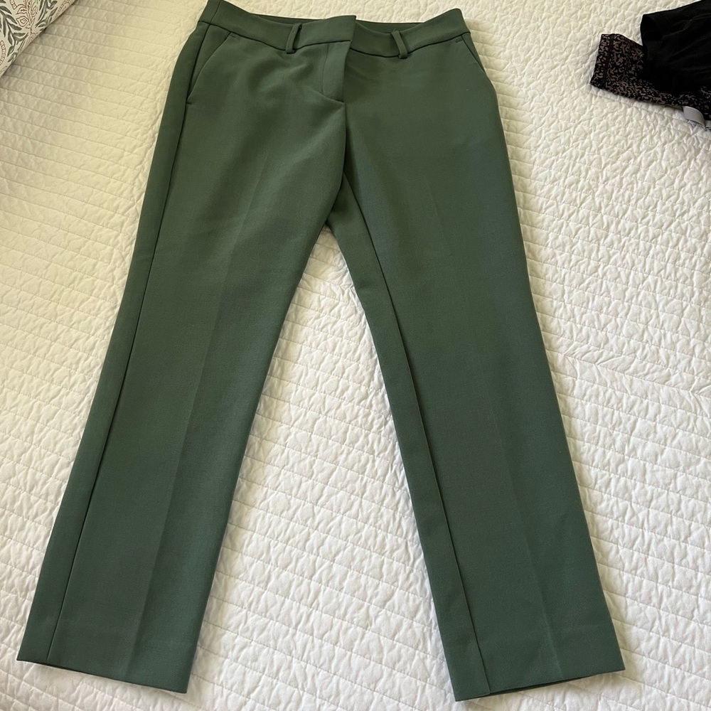 LOFT Marisa Green Tailored Pants 4 Petite